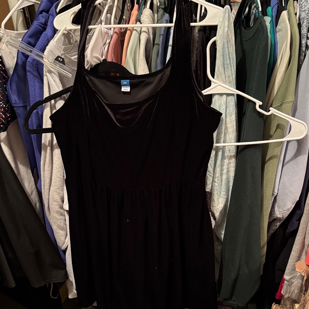 Old Navy Black Velvet Mini Dress